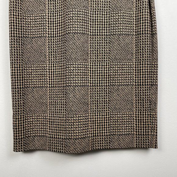 Hugo Boss Dixetta Sheath Midi Dress Brown Black Houndstooth US 8 Short Sleeve - Picture 7 of 16